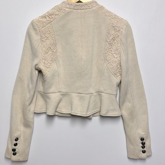 Free People We The Free Military Lace Victorian Jacket, Cream - Picture 3 of 5